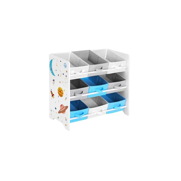 Étagère Enfant avec 9 Boîtes de Rangement Livres Jouets