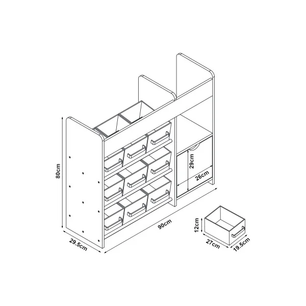 Étagère Enfant avec Motif Océan 90 x 30 x 80 cm Rangement Jouet Chambre Enfant