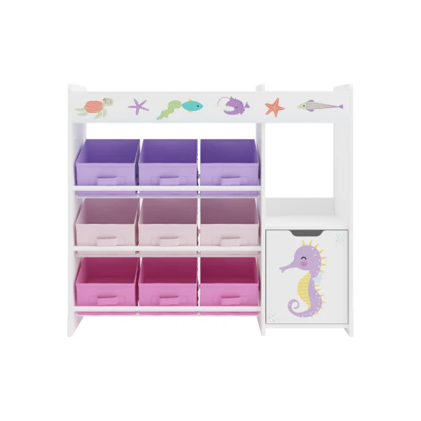 Étagère Enfant avec Motif Océan 90 x 30 x 80 cm Rangement Jouet Chambre Enfant