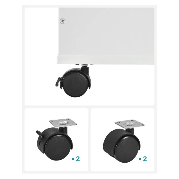 Étagère Jouets Système Solaire 3 Compartiments 1 Caisson Mobile Blanc Bibliothèque pour Enfants