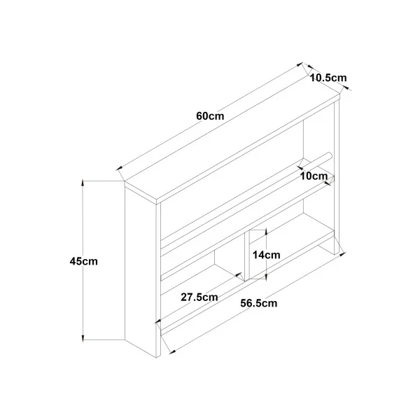 Étagère Murale Blanche 60 x 11 x 45 cm 3 Compartiments