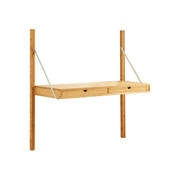 Étagère Murale en Bambou 85 x 36 x 85 cm avec 2 Tiroirs
