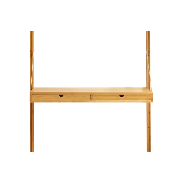 Étagère Murale en Bambou 85 x 36 x 85 cm avec 2 Tiroirs
