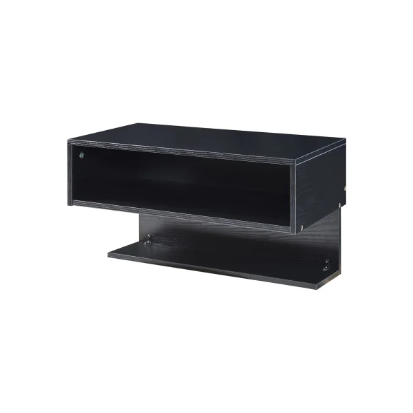 Étagère Murale Noire 57 x 30 x 32 cm Table de Chevet Suspendu Table de Nuit Murale