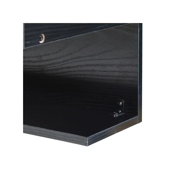 Étagère Murale Noire 57 x 30 x 32 cm Table de Chevet Suspendu Table de Nuit Murale