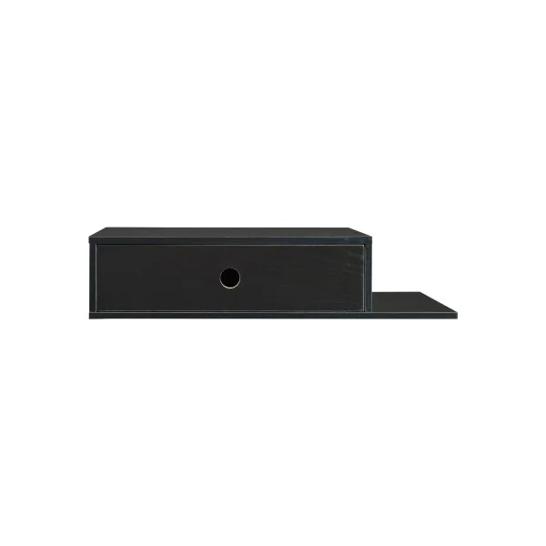 Étagère Murale Noire avec Tiroir 30 x 15 x 65 cm 1 Tiroir