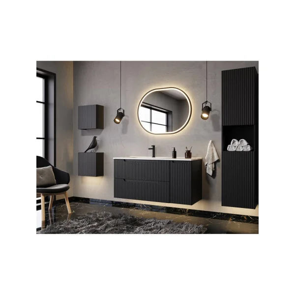 Étagère Murale Salle de Bain 27 x 21 x 25 cm Noir