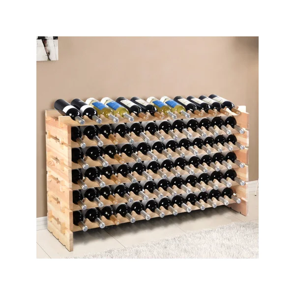 Étagère à Vin Modulable 72 Bouteilles en Bois